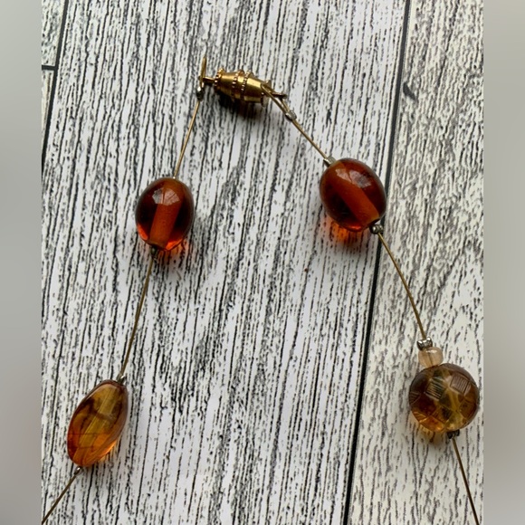 Handmade Amber Glass Beads Necklace - Picture 4 of 6